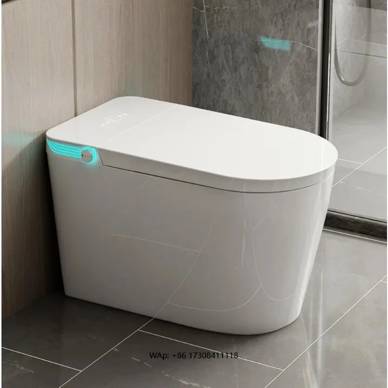 

NEW Modern Intelligent Smart Toilet Screen Display Fully Automatic Flush Features Built-in Remote Control Tankless Bidet