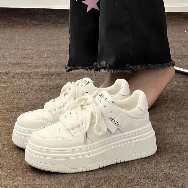 

Anti-Odor Thick-Heeled Casual Sneakers Women's Spring 2025 New Style Versatile Student Flat Heel Canvas Shoes Rubber Sole