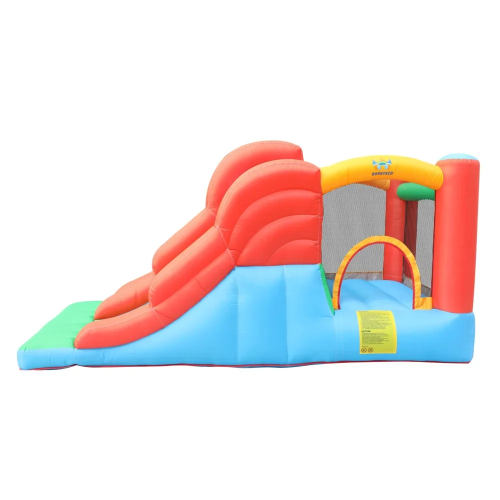 Double slide children's small naughty castle equipment inflatable nylon small jumping bed castle slide