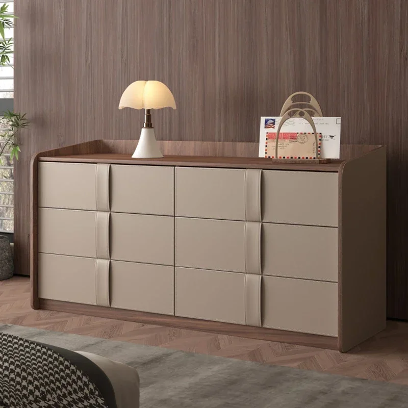 #Retro Solid Wood Living Room Cabinets Creative Home Furniture Multi-layer Storage Organizer Italian Art Bedroom Chest Of Drawer
