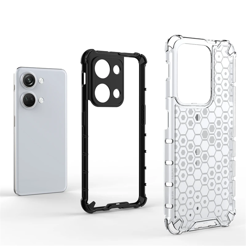 Honeycomb Shockproof For Oneplus Nord 3 Case Armor Phone Capa For Oneplus Nord 3 Cover Translucent TPU For Oneplus Nord 3 Case