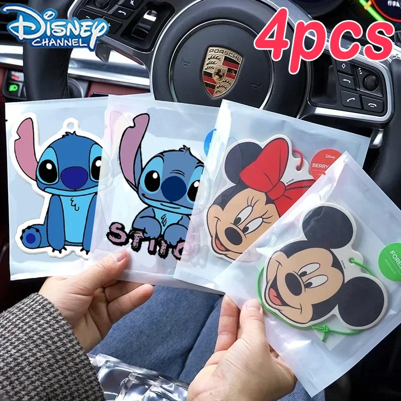 1set Disney Stitch Car Perfume Mickey Mouse Fragrance Decor Minnie Interior Hanging Pendant Smell Decorations Accessories Gifts