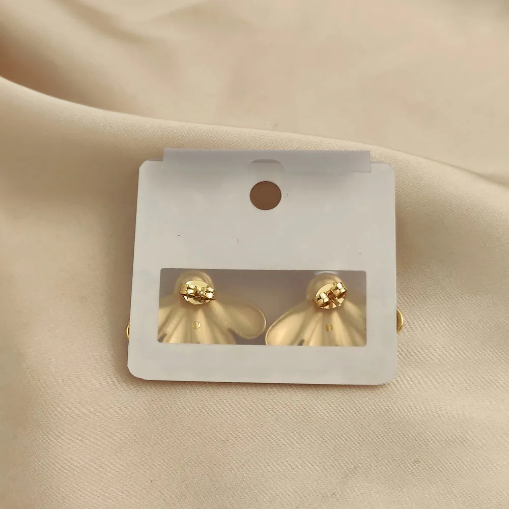 Creative pearl leaves colorful enamel stainless steel earrings, waterproof and rusty-free women's earrings, party jewelry