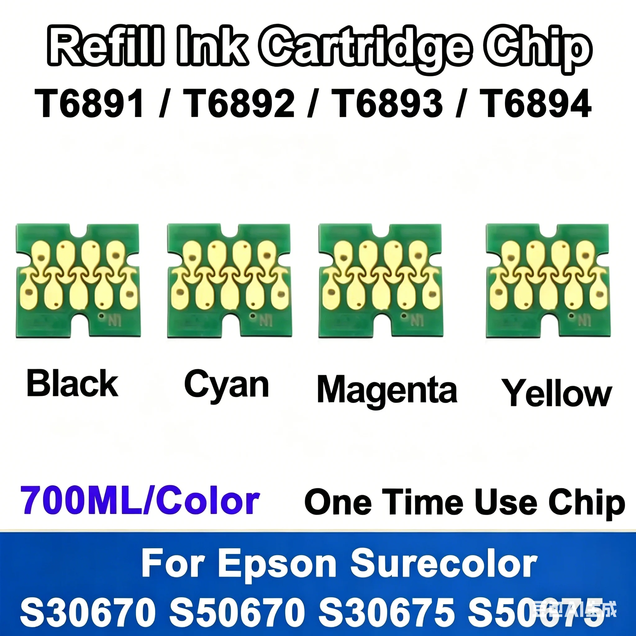 4 Colors T6891-T6894 S30670 Ink Cartridge Chips Single Use For Epson Surecolor S30670 S30675 S50670 Printer