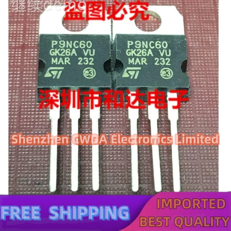 10PCS-20PCS  P9NC60 STP9NC60  MOS TO-220 600V 9A  In Stock 