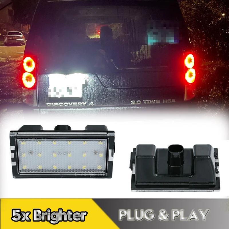 

2Pcs LED Number License Plate Lights Lamps For Land Rover Freelander Discovery Range Rover Sport LR2 LR3 LR4 L320 L319 L359