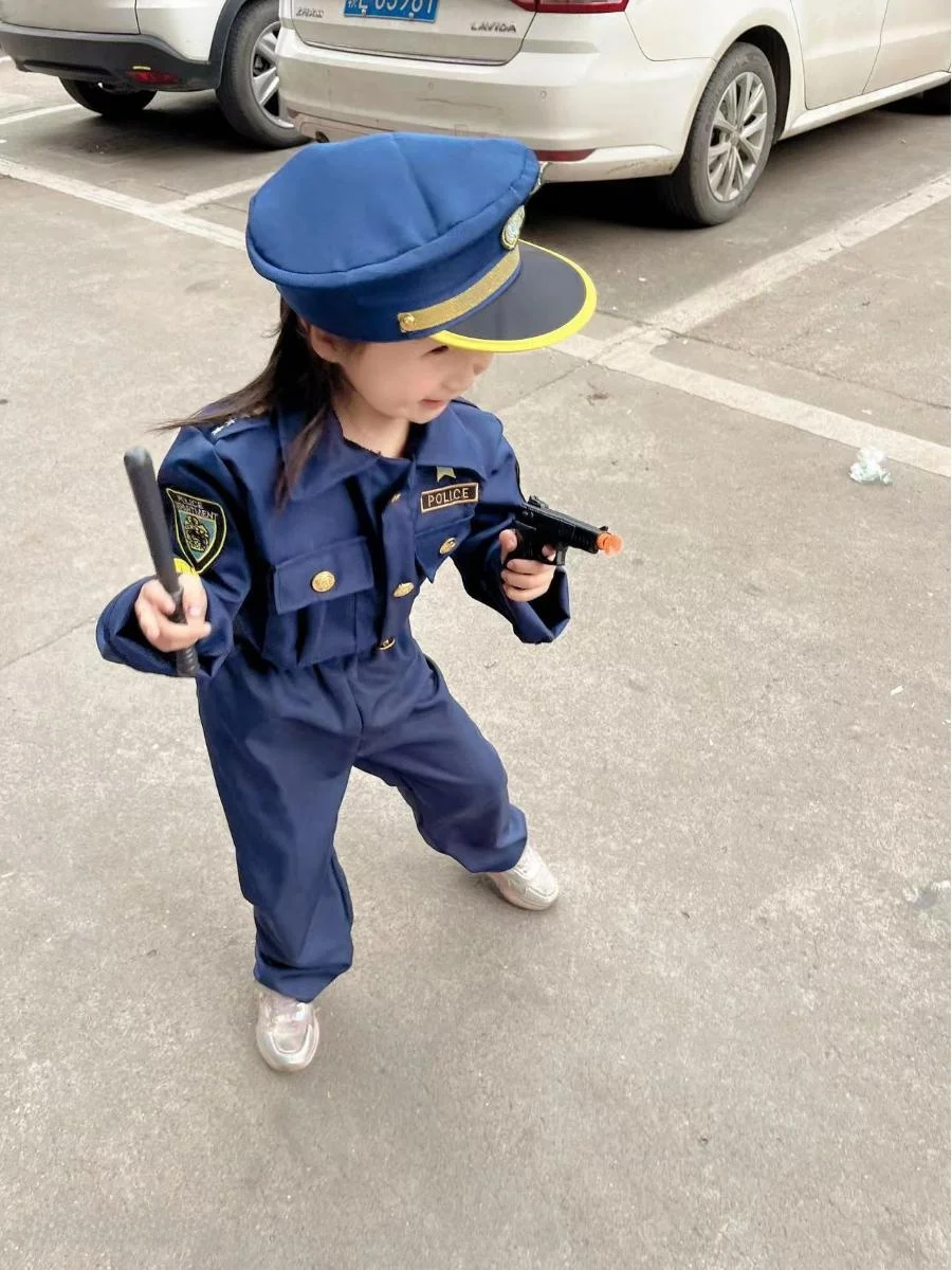 Kinderkostuum Rollenspel Outfit Prestaties Halloween Maskerade Par Kleding Polyester Materiaal Politie orm