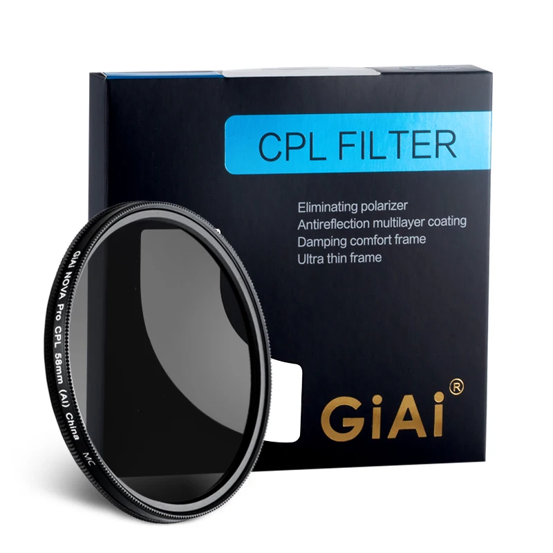 

Free Sample HD Circular Polarizing Camera Filter Nano Coating CPL Filter for 49mm 52mm 58mm 67mm 72mm 77mm 82mm Camera Lenses