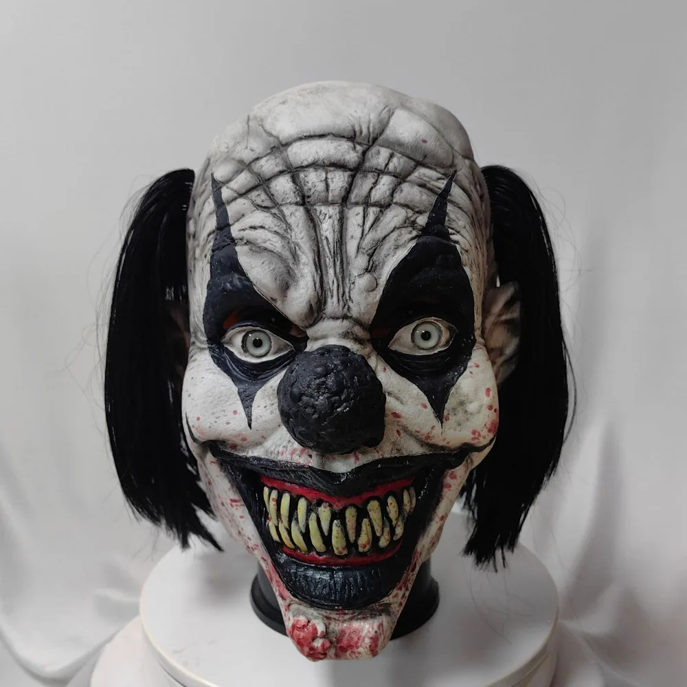 Clown Costume Mask for Halloween Masquerade Cosplay Latex Scary Joker Mask Fun Party Evil Face Halloween Creepy Mask