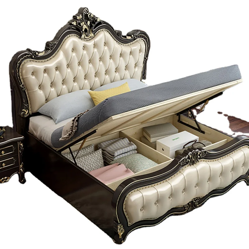 

Wood Luxury Leather Bed Frame For Home Design Furniture Wooden Box Bed Design