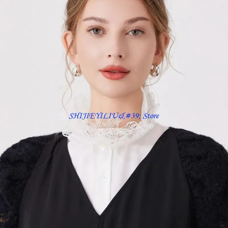 e21f-adjustable-arm-cuffs-sleeves-extenders-and-stand-decorative-collar-set-for-office-women-outfit-dress-enhancenment-props