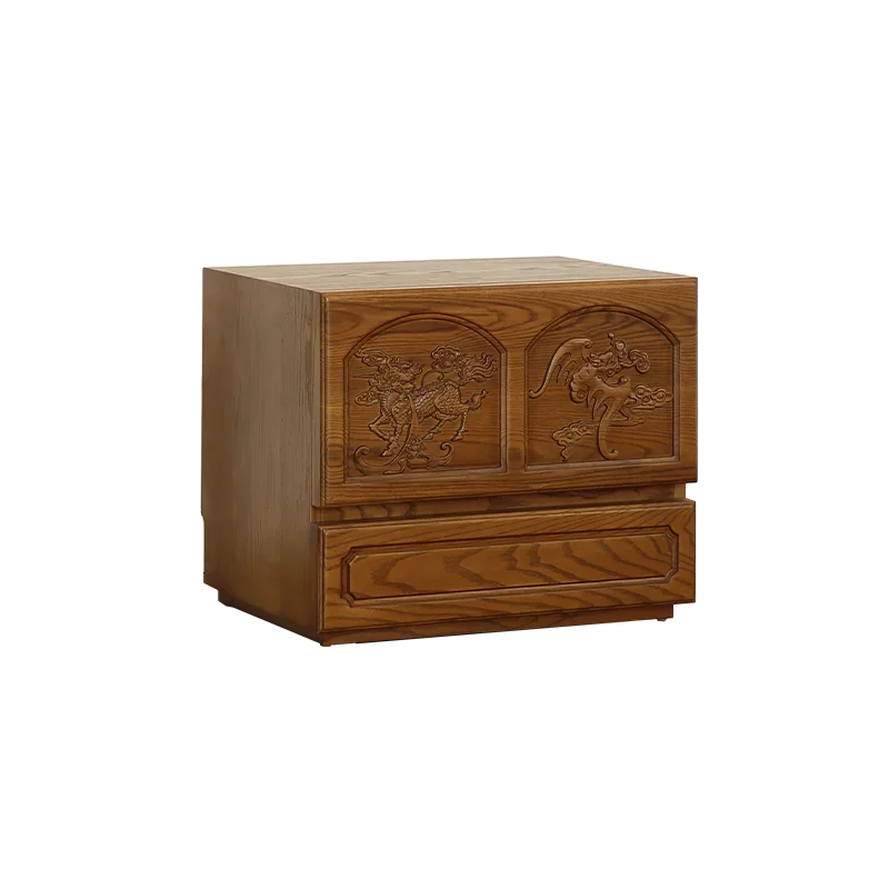 Solid wood multi-functional storage chest cabinet retro Carmen module combination side cabinet bedside table dining side cabinet