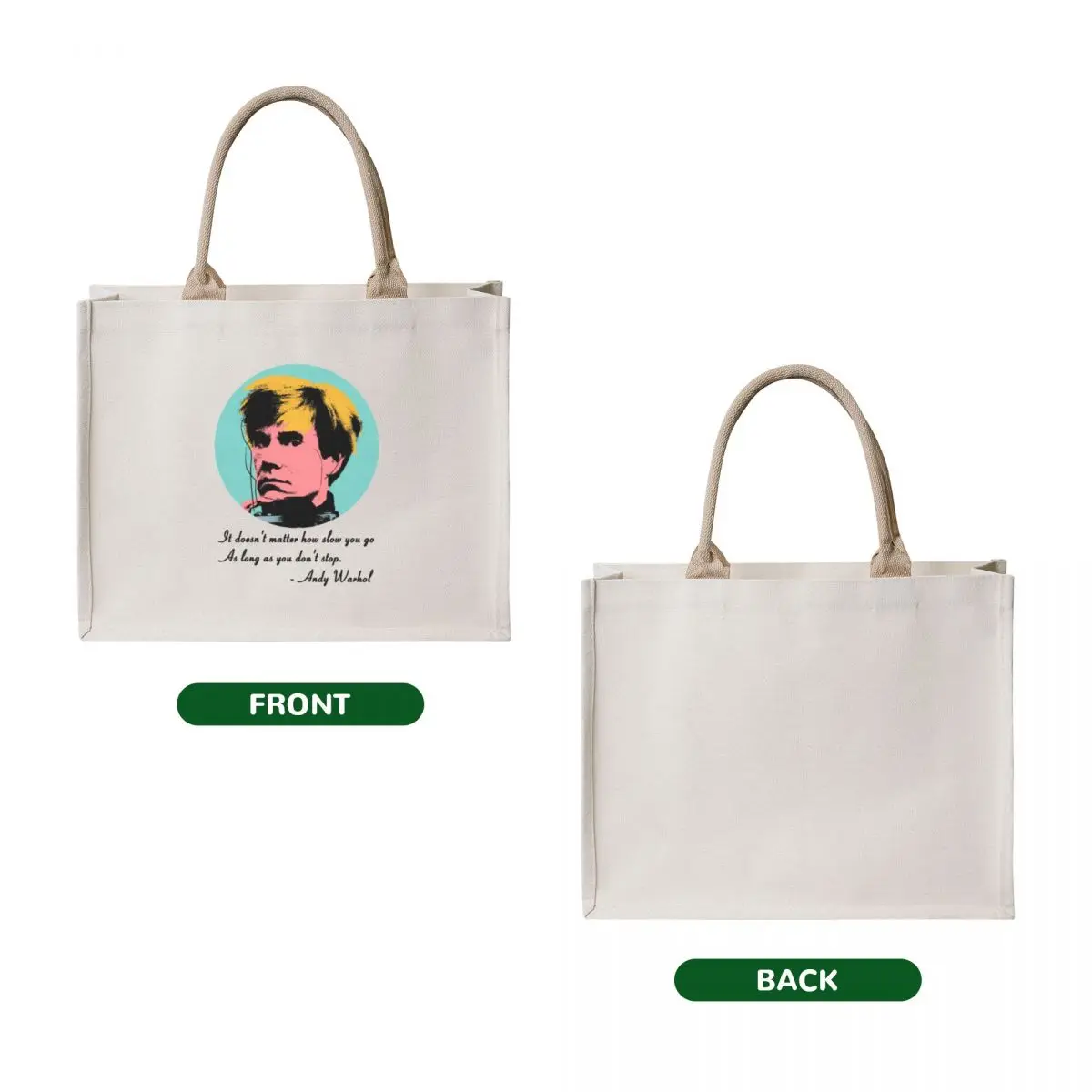 Andy Warhol quote Tote Bag large tote bag shopper bag women Gift