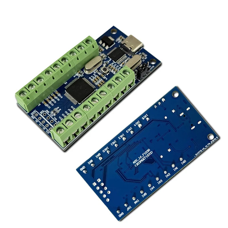 

【Горячая продажа】2X USB-интерфейс, 16 каналов, 12 бит, AD, выборка, сбор данных STM32, многофункциональный модуль АЦП Uart Communication