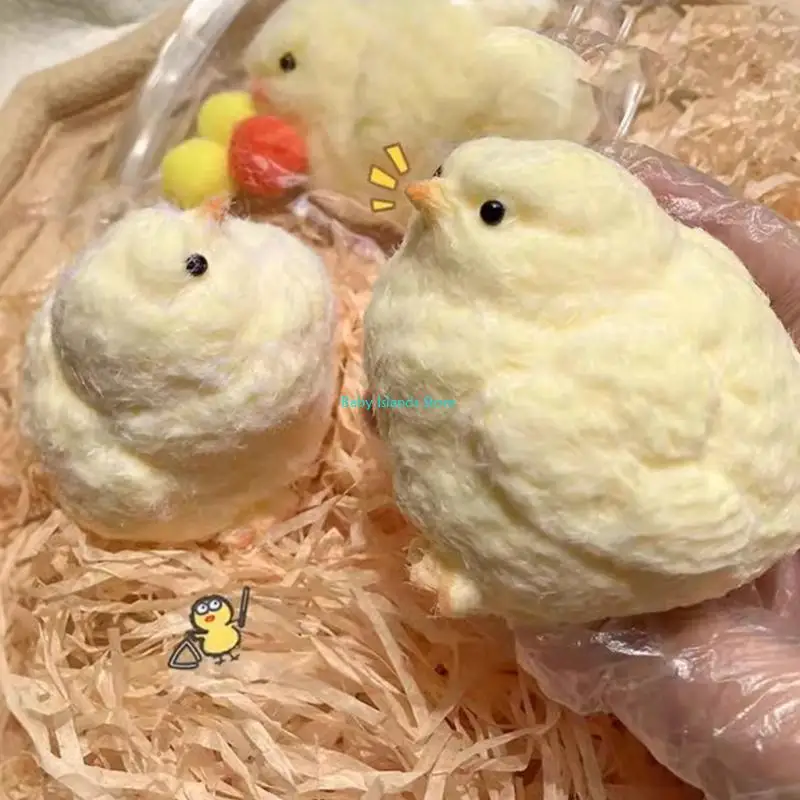 

K92D Stretchy Chick Anxiety Toy Squeezable Toy Decompression Chicken Toy for Kids