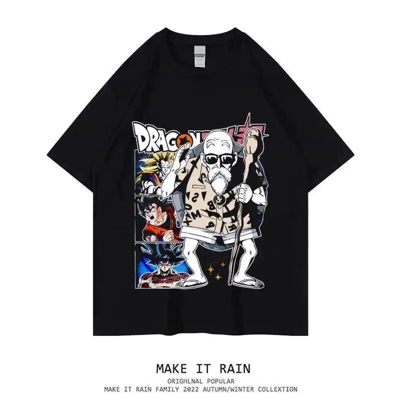 

Dragon Ball Japanese Animation Wukong Toriyama Ming Commemorative Men's T-shirt Pure Cotton Loose Cartoon Short-sleeved Top