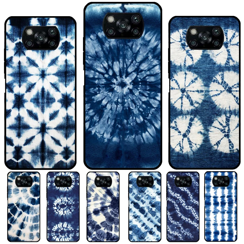 Shibori indigo Tie Dye For Xiaomi 13 11T 12T Pro 12X 12 Lite Case For POCO F5 X3 X5 Pro F4 X4 GT C40 M5s F3 Coque