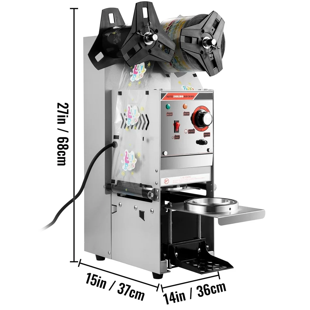 Halbautomatischer Getränkedeckel-Applikator, 300–500 Tassen pro Stunde, einstellbare Dichtungszeit, Bedienfeld, Tassen mit 90–95 mm Durchmesser
