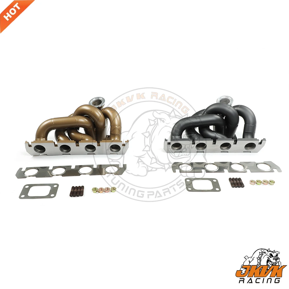 JKVK RACING Ceramic Coating 42mm OD 3mm Thick SS304 G olf5 EA888 EA113 2.0T T3 Exhaust Turbo Manifold For A3 S3 A5 Q5 A6 TT TTS