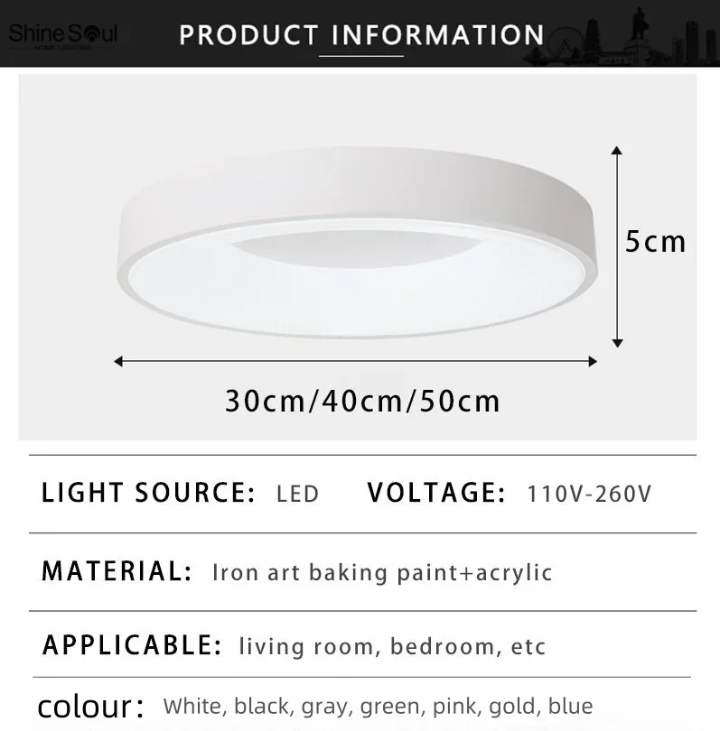 LED Ceiling Light Modern Macaron Color Ceiling lamp Nordic Simple Bedroom living Room Children\'s room Circular Lighting Fixture