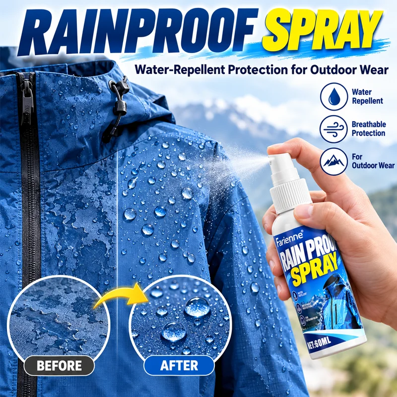 Rainproof Spray For Outdoor Clothing Water Repellent Fabric Protector For Jackets Shoes Tents Breathable Waterproofing Spray