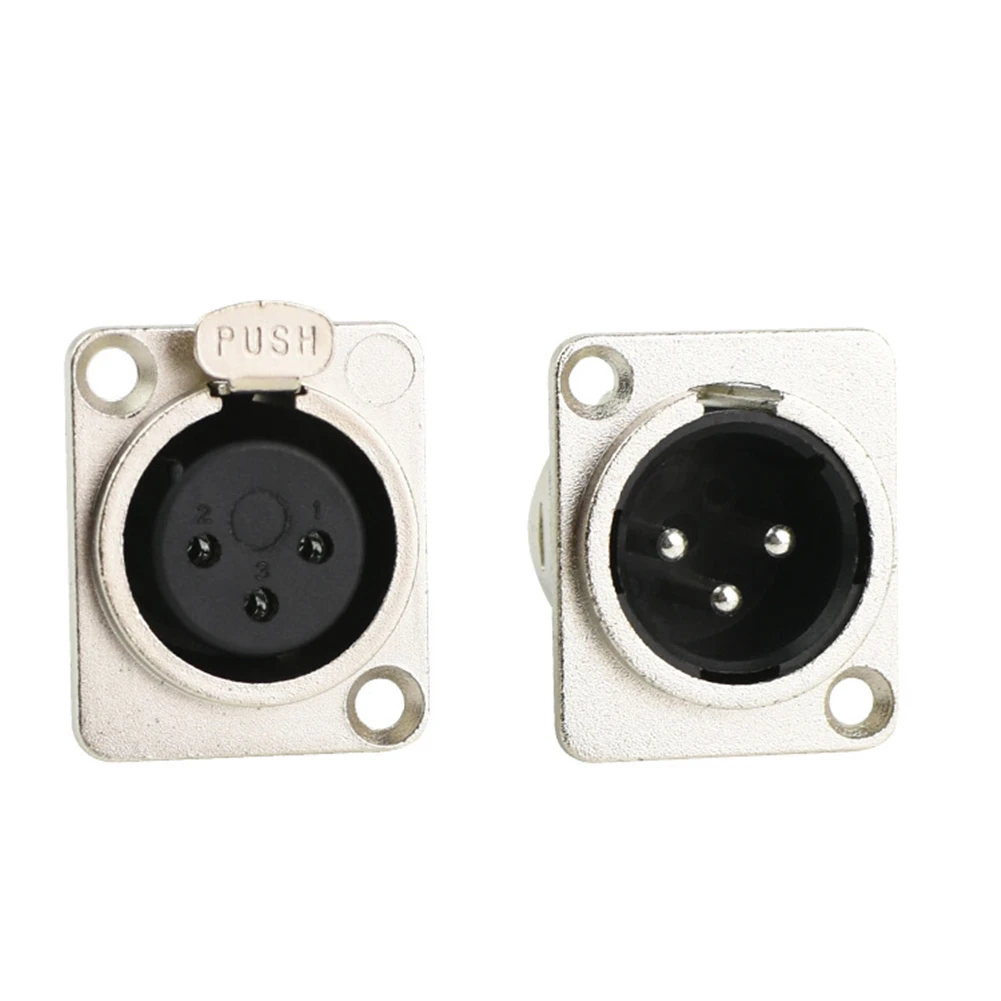 3Pin XLR Socket Male Female Panel Mount Chassis Socket Mic Jack Audio Connector With Solder Terminals For Patch Bay Snake Cabl