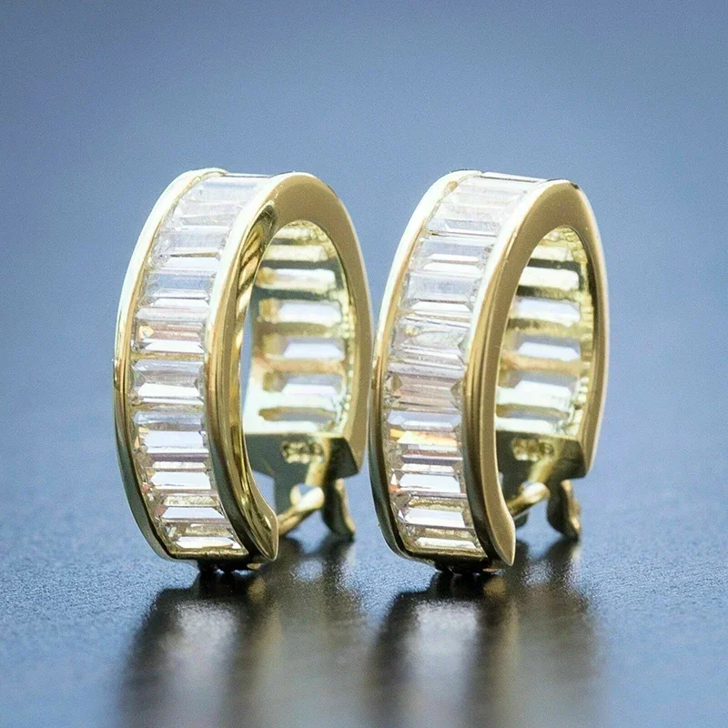 2025  Dainty Small Hoop Women Earrings with Dazzling Cubic Zirconia Simple Stylish Design Daily Wear Versatile Female Jewelry