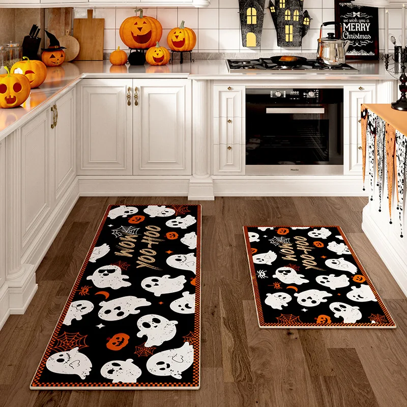 

Cross-border Halloween waterproof loop fleece kitchen floor mat non-slip carpet thickened floor mat