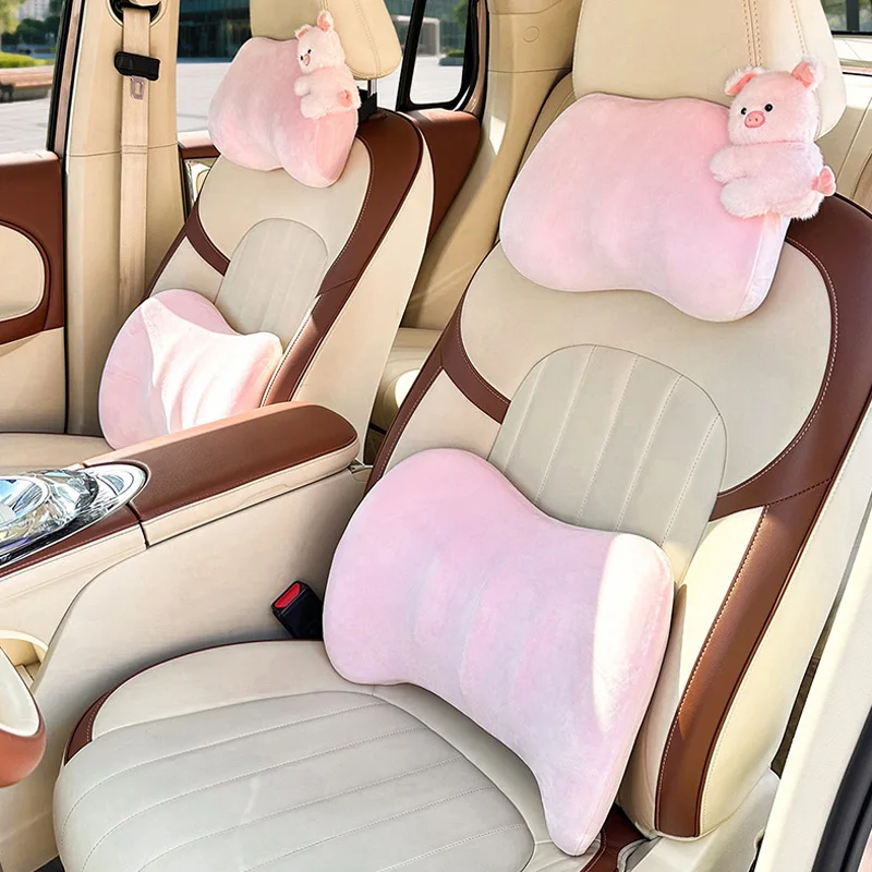 2025 Update Car Lumbar Support Pillow Auto Neck Pillow Waist Support Removable Washable Backrest Universal Vehicle Cushion Car
