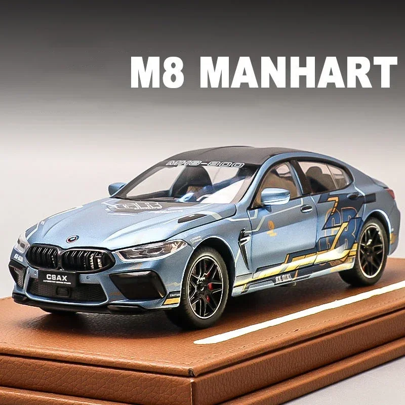 

1:24 M8 MANHART Supercar Alloy Car Model Sound and Light Pull Back Toy Collectibles Birthday gift