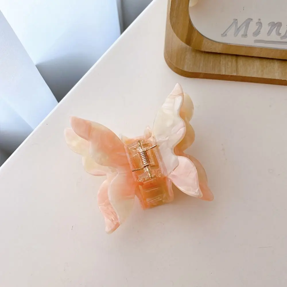 

Bilayer Double Layer Butterfly Hair Claw Illusory Color Retro Acetic Acid Hair Crab Clip Headdress Korean Style Shark Clip