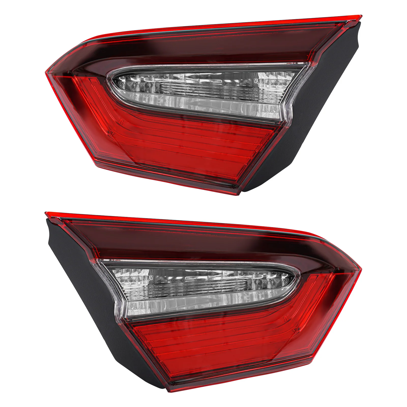 For 2021-2023 Toyota Camry Le Ce Inner Tail Light Set – Left+Right – Acrylic – Led Brake/Reverse/Side Marker – Halogen Turn Signal – Black Red Housing – Direct Replacement – 12V – New