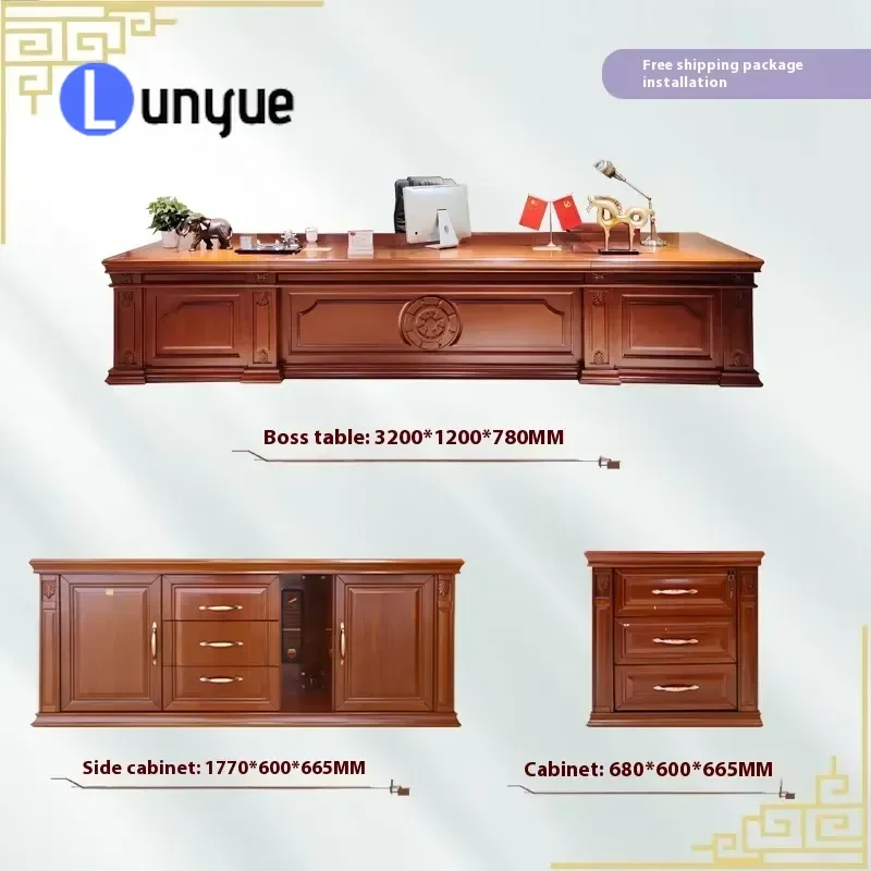 Luxury L-Shaped Modular Wooden Executive Office Desk Modern High-End CEO Manager Workstation Durable Furniture for Home
