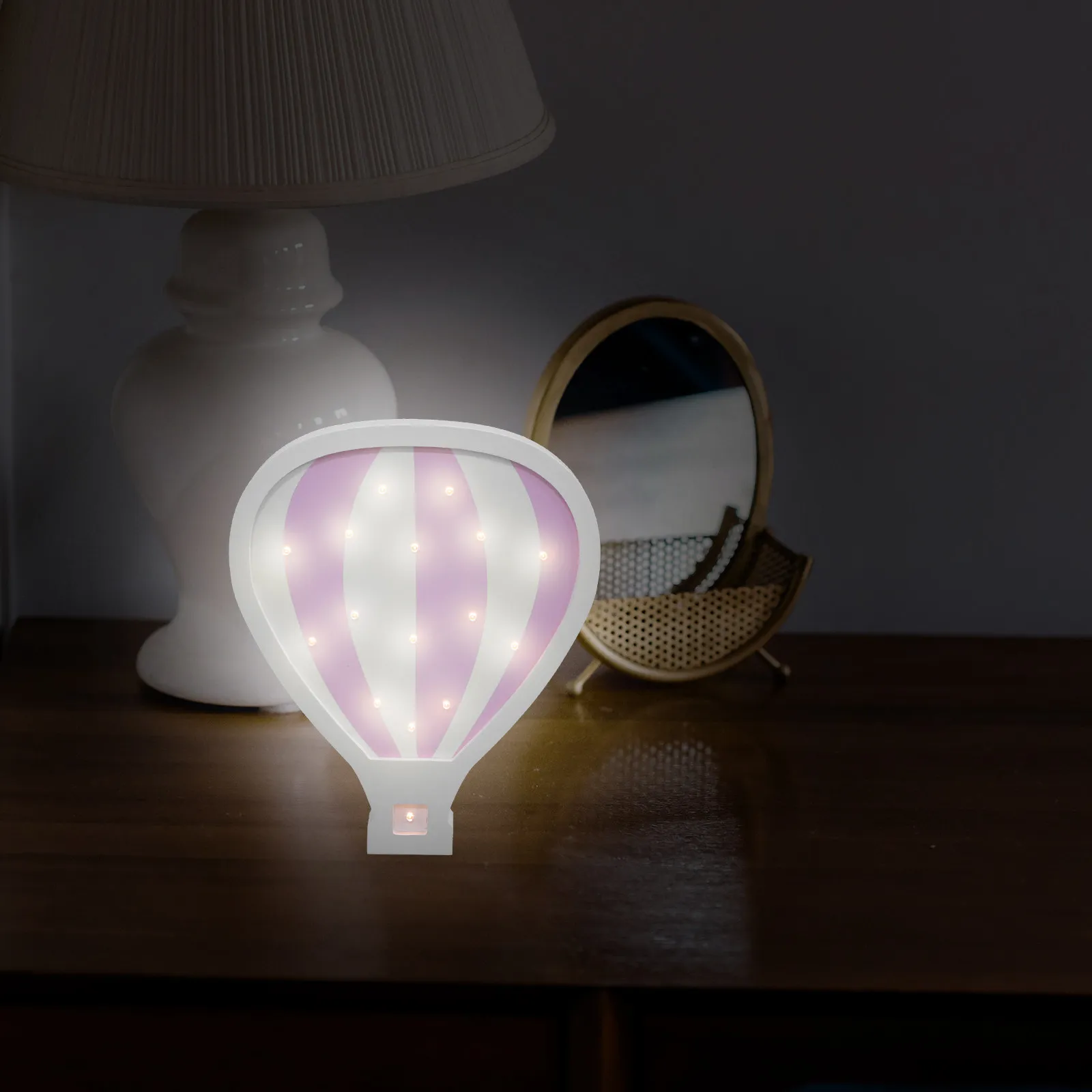 

1Pcs Night Light Hot Air Balloon Acrylic Decorative LED Lamp Creative Desktop Light for Nursery Bedroom Living Room