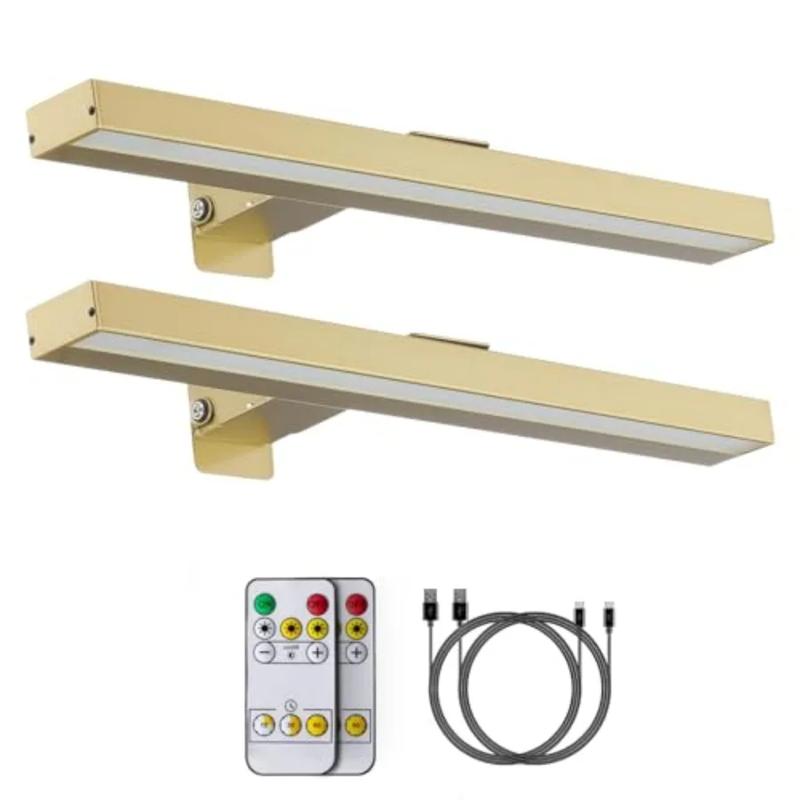 

2Pack Picture Lights16in Battery Operated Picture Lights for Paintings Metal Rechargeable Art Display Light with Remote Control