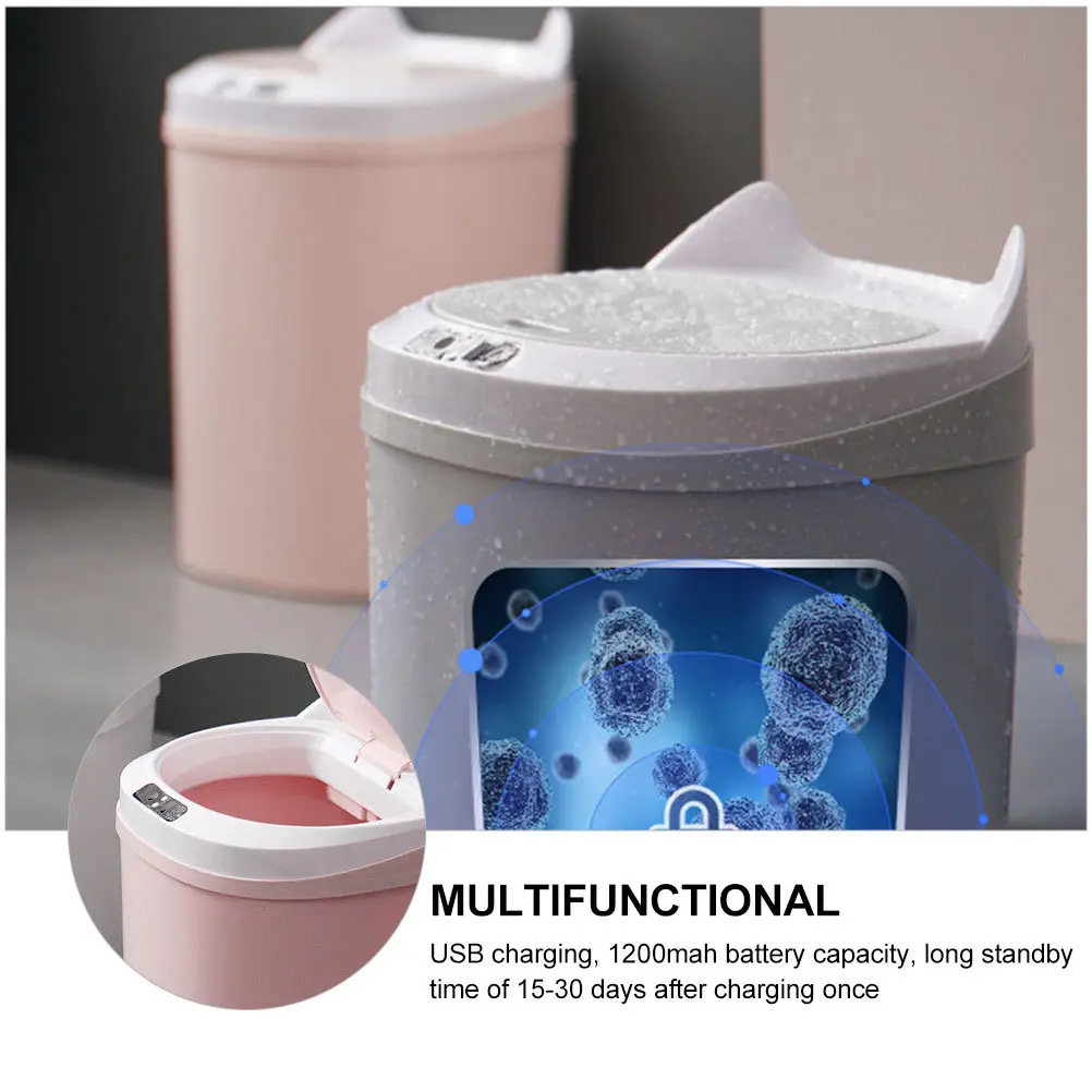 

1pc Induction Trash Can 30L Automatic Garbage Bin For Automatic Trash Can Home Hotel Dorm Rechargeable Waste Container