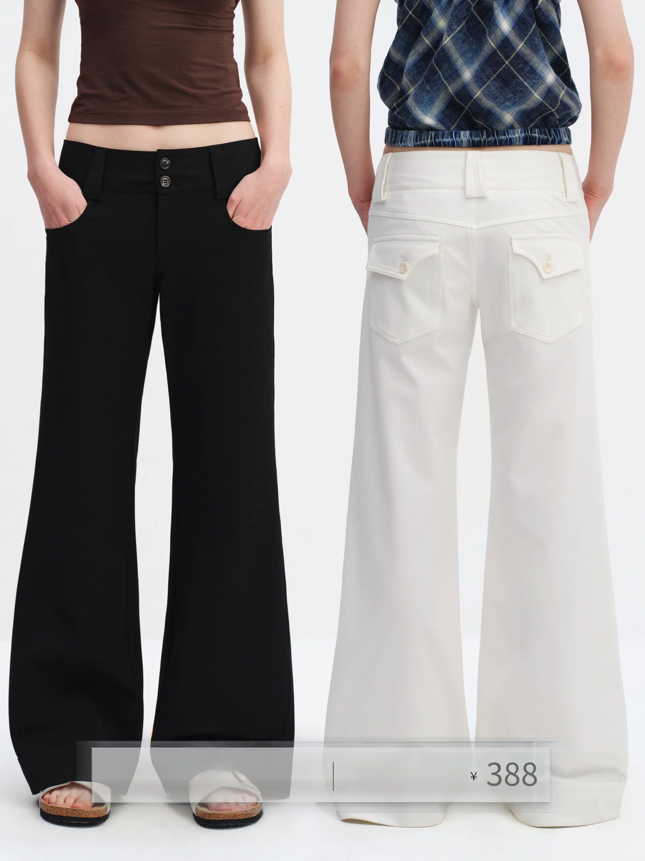 

White Low Waist Wide Leg Suit Pants Women's Summer Thin Slim Straight Casual Black Trousers Simple Style Zipper Straight Tube...