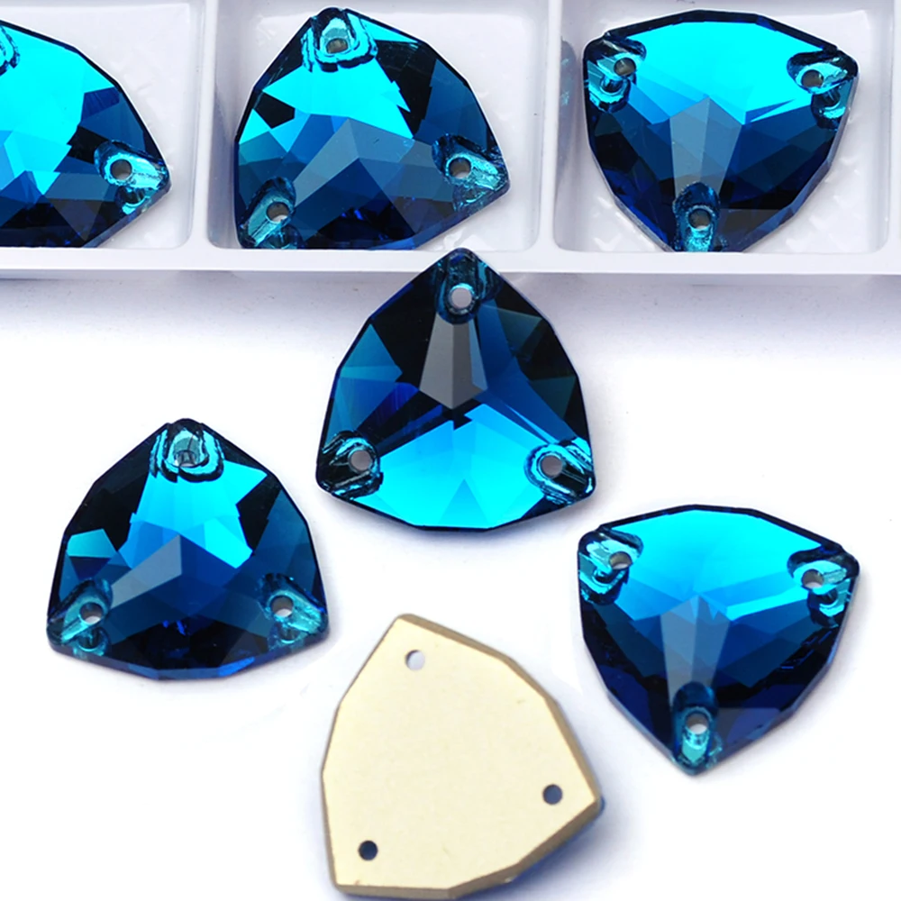 PUBRILEX Großhandel Glas K9 Strass mit abgeschrägten Kanten, Trilliant Flatback Strass zum Aufnähen für Kleidung, Kleider, Schuhe – Detail 13