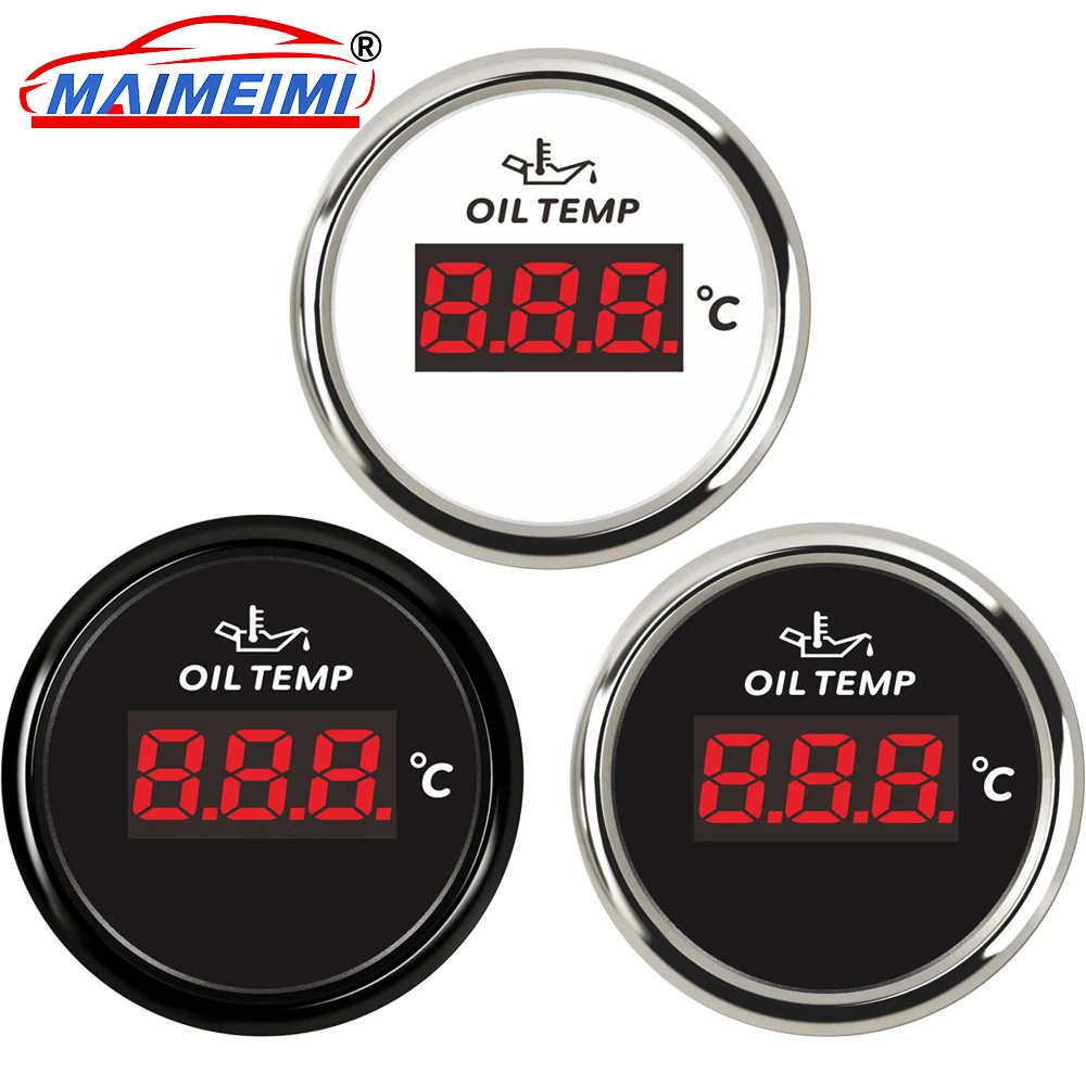 

52mm Car Oil temperature gauge Digital/pointer models Oil Temp gauge 2 Inch Red Backlight for Car truck yacht