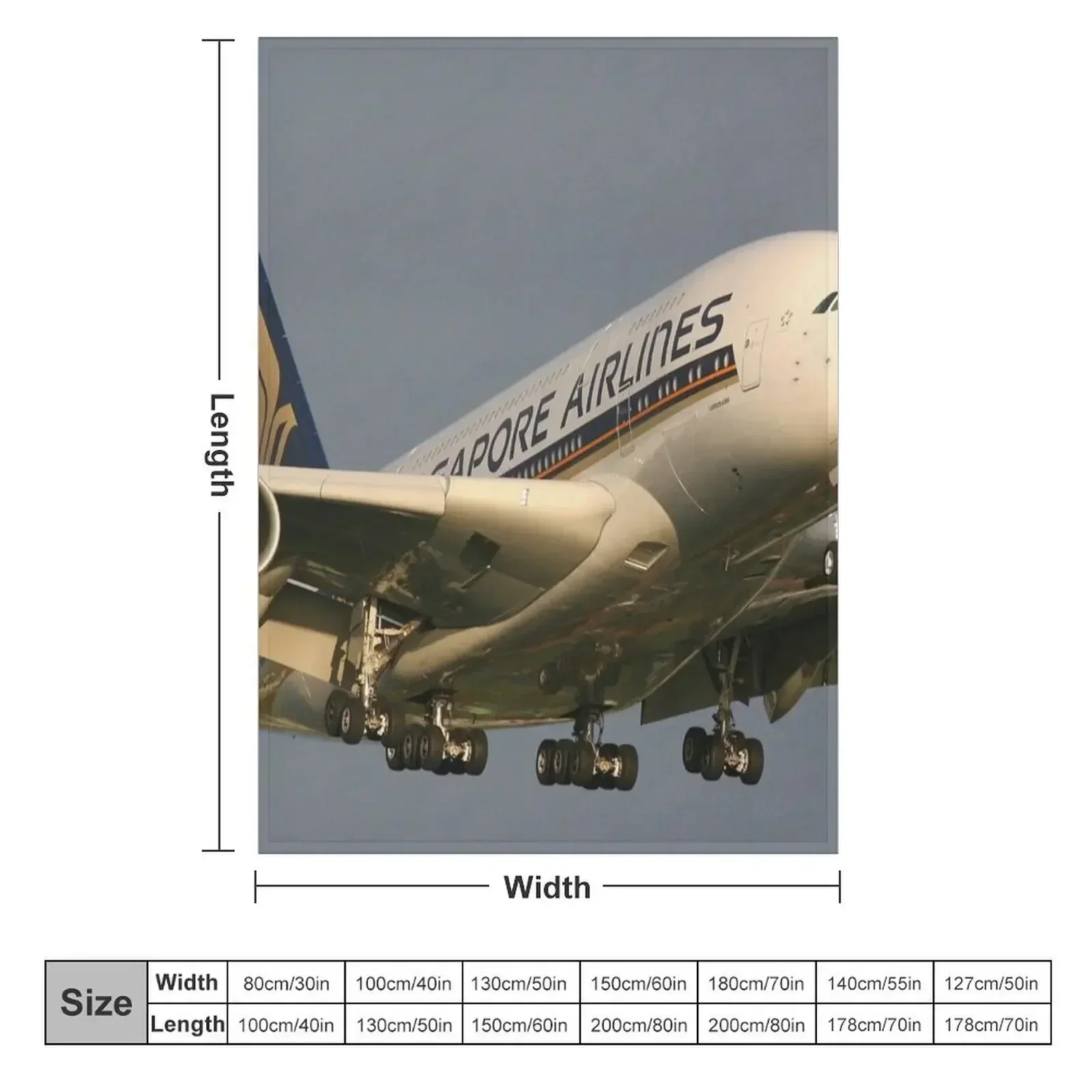 A380 Evening Arrival Throw Blanket couch cozy soft plush fuzzy picnic outdoor blanket