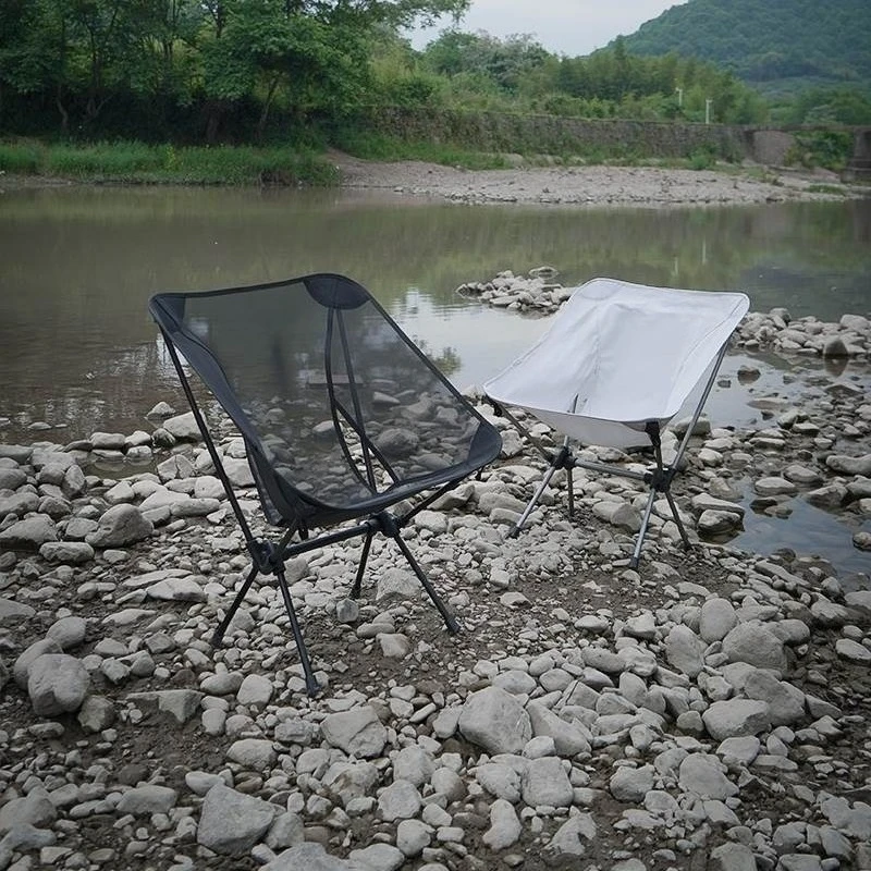 

Nylon mesh moon chair summer outdoor portable folding aluminum alloy fishing beach chair
