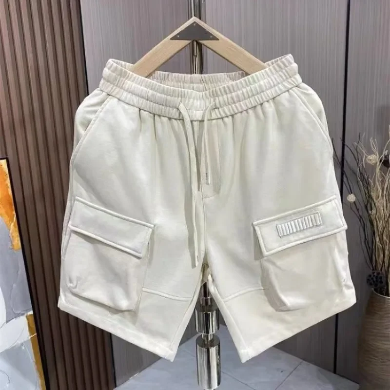

Men Summer Sporty Shorts Trendy Letter Big Pockets Five-point Trousers Casual Loose Basketball Pants Elasticity Men's Clothing