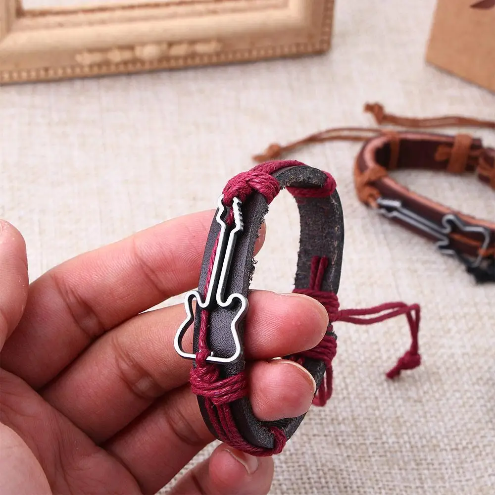 

Friendship Chain Zinc Alloy Women Rope Adjustable Bracelets Antique Men Jewelry Guitar Bracelets Charm Bangles