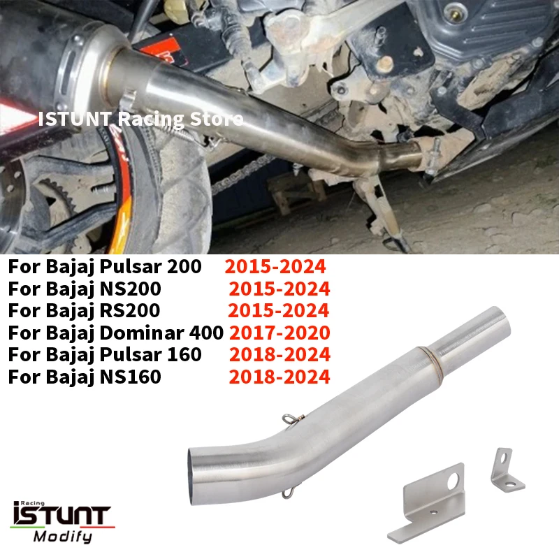 Para Bajaj Pulsar 200 NS200 RS200 NS160 2015 - 2024 para Bajaj Dominar 400 2017 - 2020 tubo de enlace medio de Escape de motocicleta