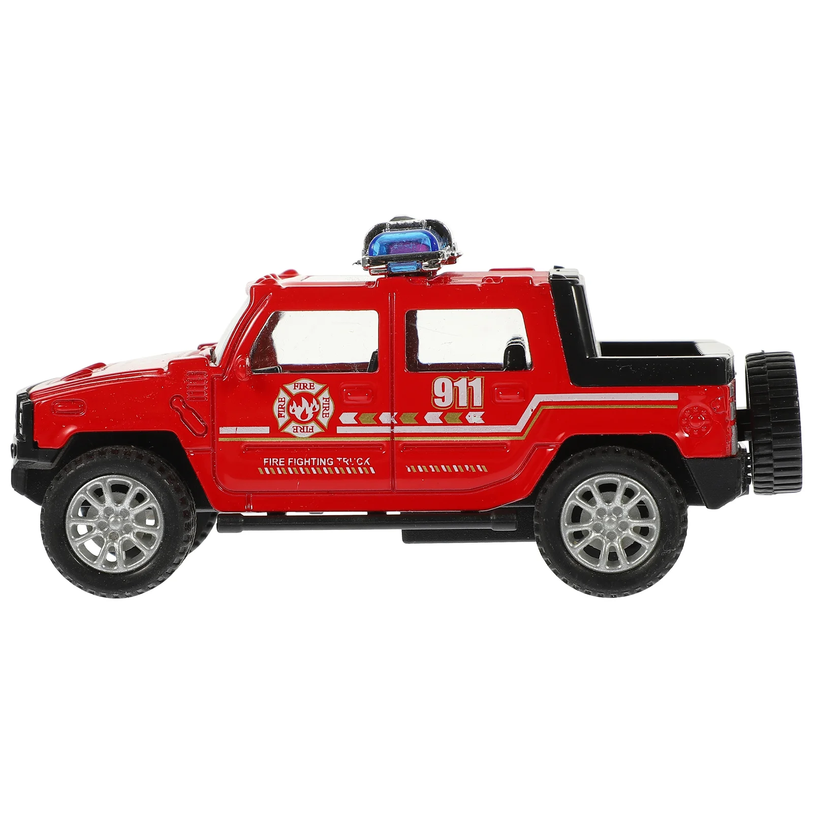 Pull Back Fire Truck Frictional Toy Lifelike Model Potential Creativity Alloy for Kids