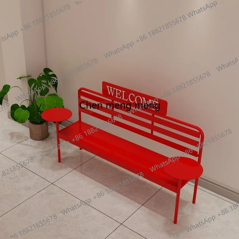 Nordic Creative Outdoor Garden Bench Modern Design Café Mall Rest Bench Wrought Iron Outdoor Furniture muebles jardin