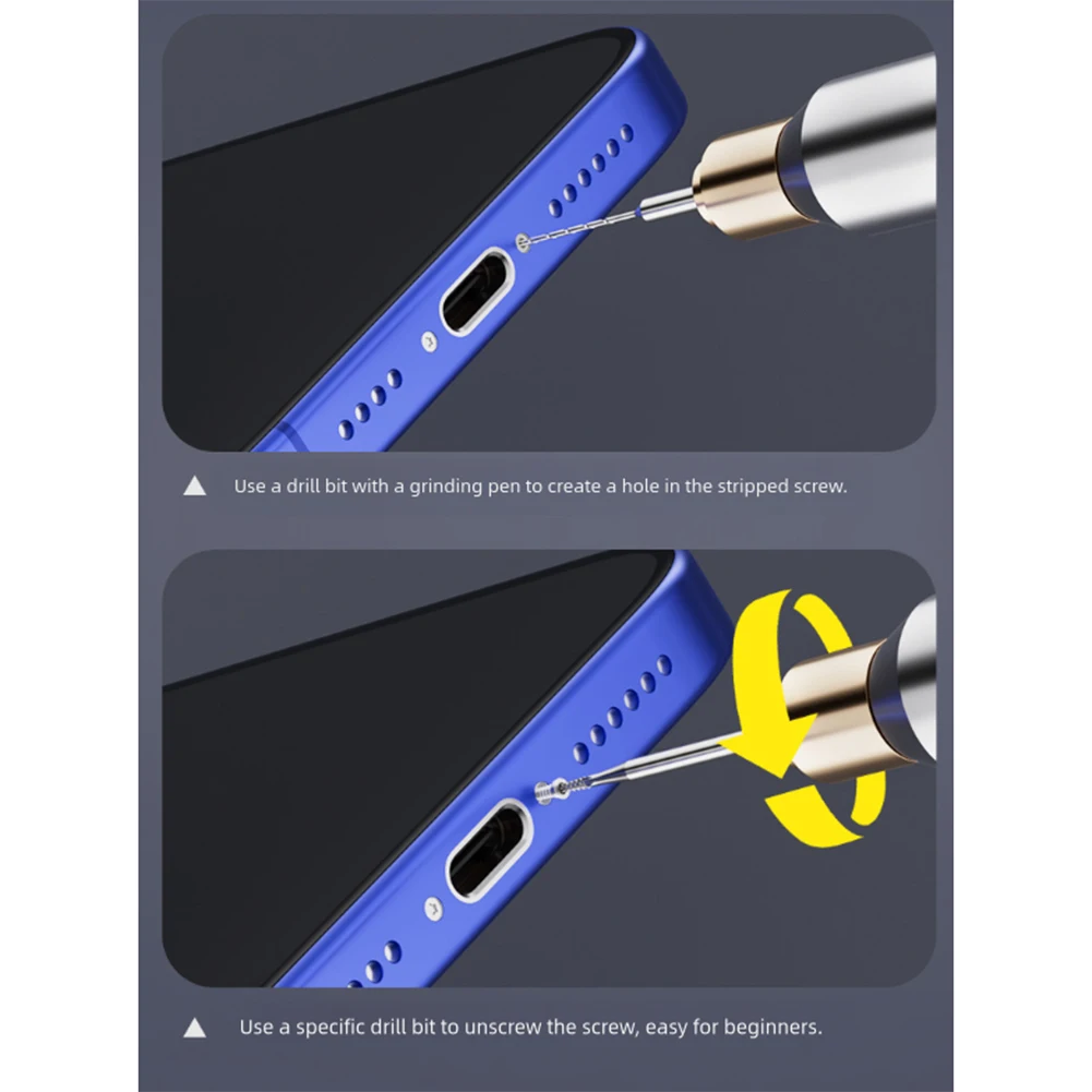 1 Set Alloy Piercing And Sliding Drill Bit Remove Stripped Screws With U8 Drill Bit The Frame Phone Repair Tool Accessories