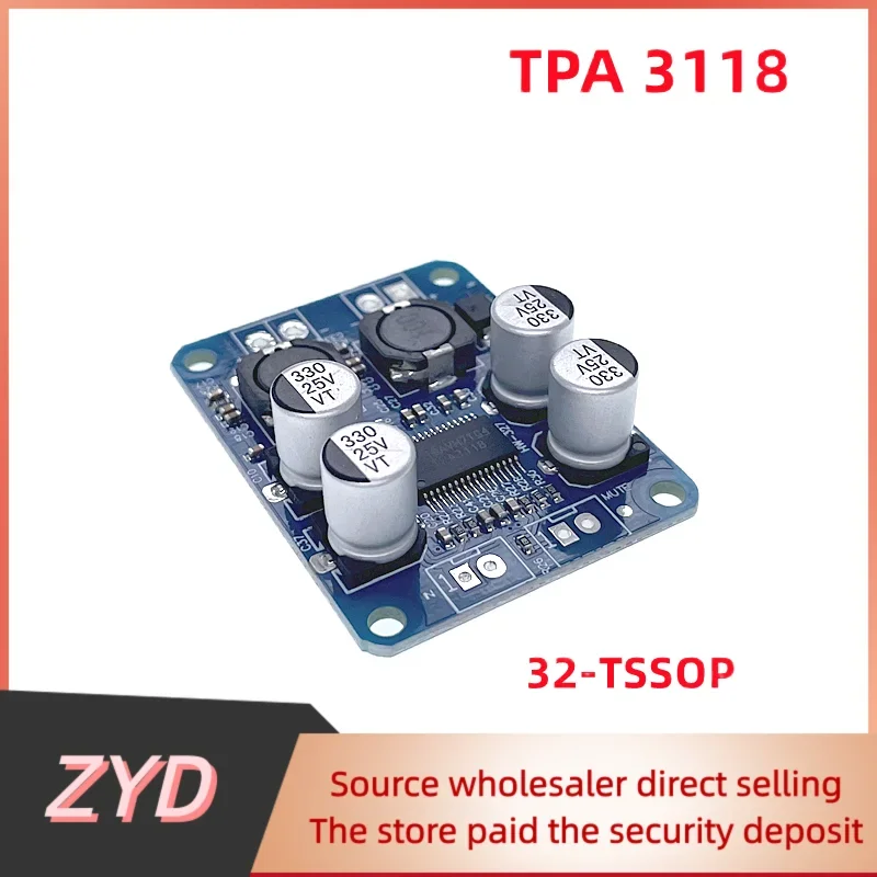 ZYD 1-5Pcs/lot TPA3118 DC 12V-24V TPA3118 60W Mono Digital Audio Power Amplifier Board Amp Module 32P Chip Original Chip