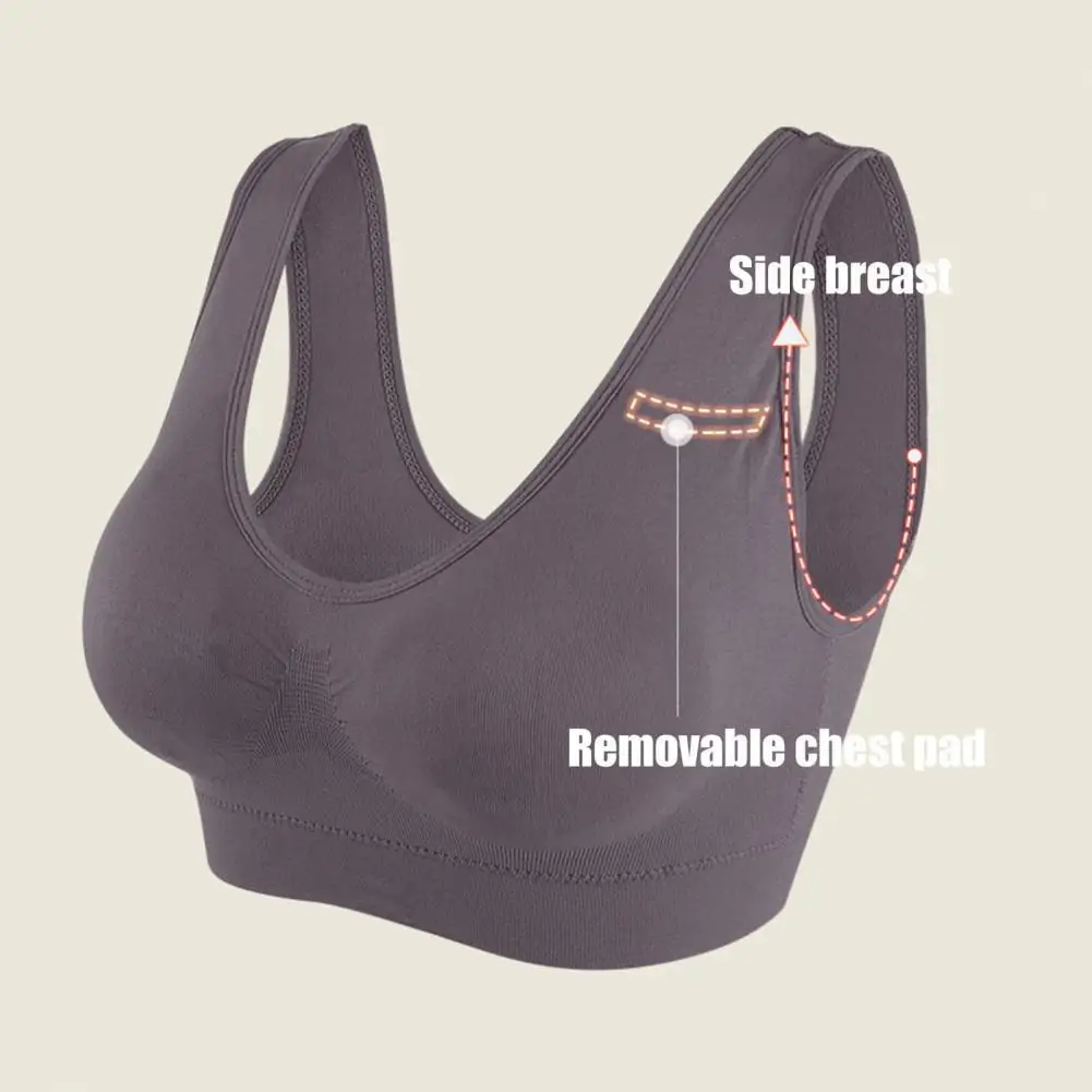 สนับสนุนกีฬา Bra ยืดกีฬา Bras สําหรับผู้หญิงที่มีแผ่นถอดได้ขนาดไร้สายโยคะ Bra ชุดชั้นใน Brassiere