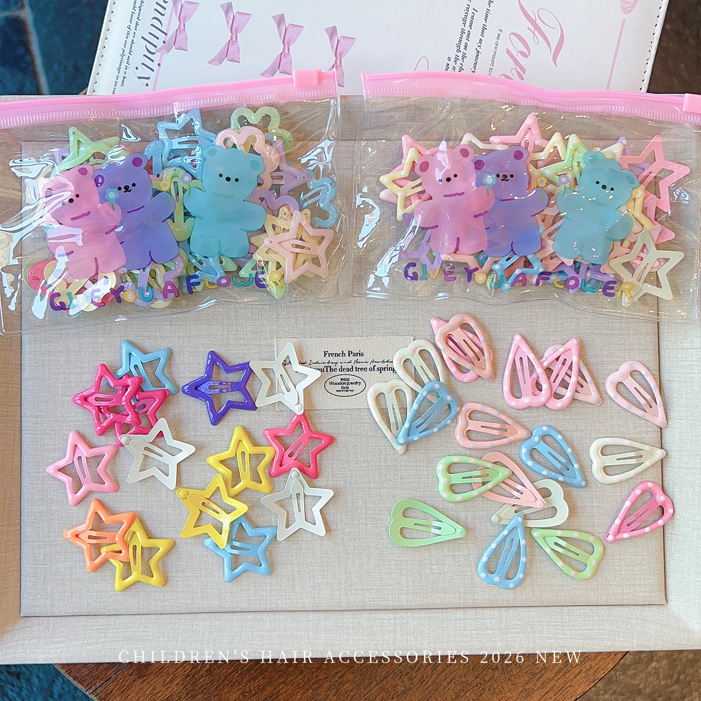 30pcs/bag Cute Hollow Star BB Hair Clips For Women Girls Macaron Candy Color Metal Snap Hair Barrettes Children Hair Accessories